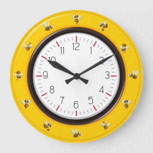 Süße Honigbienen Große Wanduhr