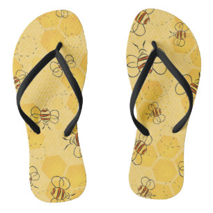 Süße Honigbienen summen Badesandalen