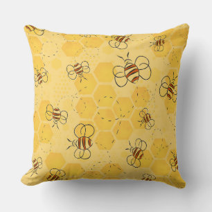 Süße Honigbienen summen Kissen