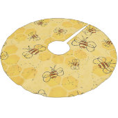 Süße Honigbienen summen Polyester Weihnachtsbaumdecke (Schrägansicht)