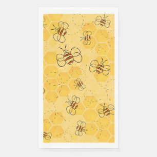 Süße Honigbienen summen Serviette