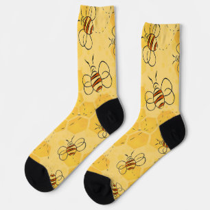 Süße Honigbienen summen Socken