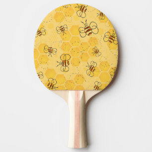 Süße Honigbienen summen Tischtennis Schläger