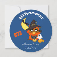 Süße Hoot-Eule-Kinder-Halloween-Party-Einladung