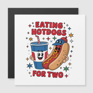 Süße Hotdogs zum 4. Juli Magnetkarte
