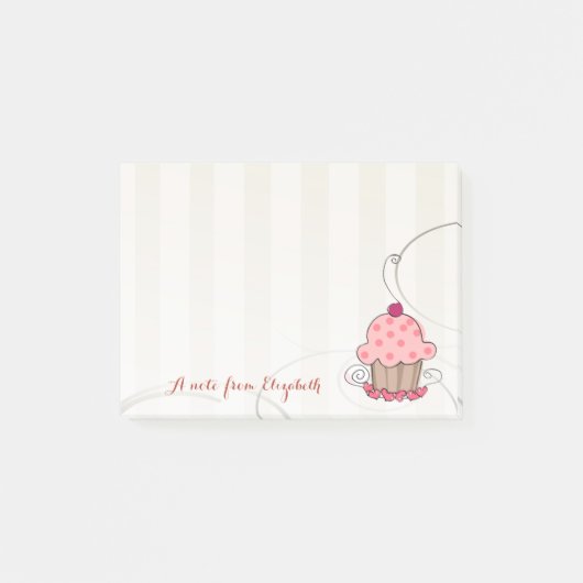 Süße Hübsche Stylische Weibliche , Cupcake Post-it Klebezettel (Vorderseite)