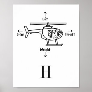 Süße Hubschrauber-Illustration personalisiert Poster
