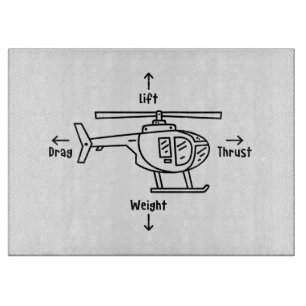 Süße Hubschrauber Vier Kräfte Illustration Schneidebrett