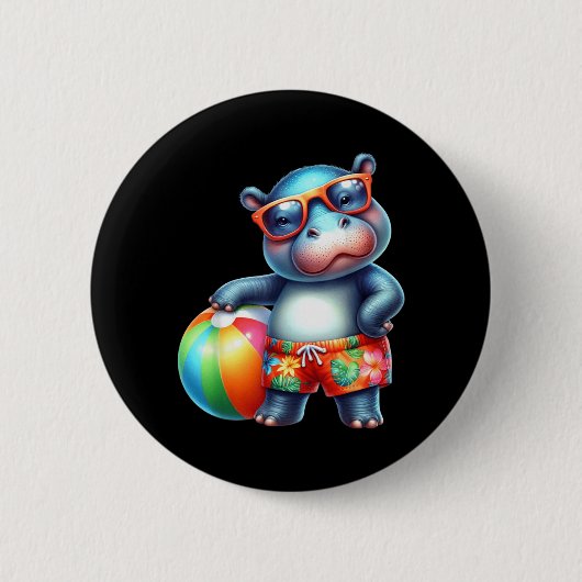 Süße Hüfte Sommerurlaub Strandball Button (Vorderseite)
