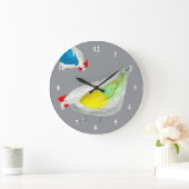 Süße Hühner Aquarell Große Wanduhr (Zuhause)