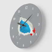 Süße Hühner Aquarell Große Wanduhr (Winkel)