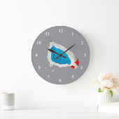 Süße Hühner Aquarell Große Wanduhr (Zuhause)