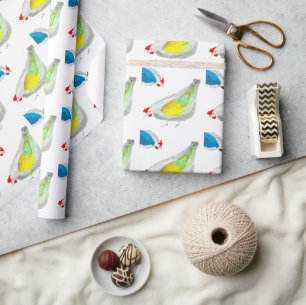 Süße Hühner Aquarell-Kunst Geschenkpapier