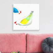 Süße Hühner Aquarell Leinwanddruck (Insitu (Wohnzimmer))