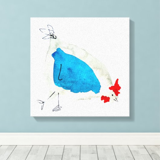 Süße Hühner Aquarell Leinwanddruck (Insitu (Holzboden))