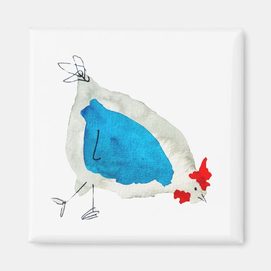 Süße Hühner Aquarell Magnet (Vorne)