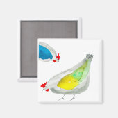 Süße Hühner Aquarell Magnet (Vorderseite/Rückseite)