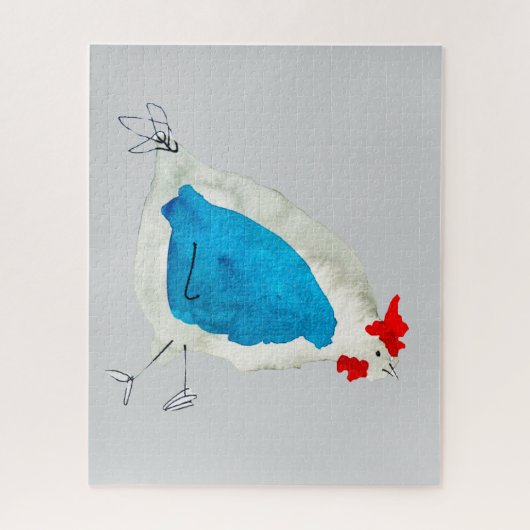 Süße Hühner Aquarell Puzzle (Vertikal)