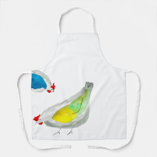 Süße Hühner Aquarell Schürze (Vorderseite)