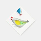 Süße Hühner Aquarell Serviette (Ecke)