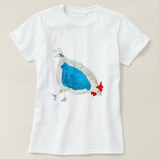 Süße Hühner Aquarell T-Shirt (Design vorne)