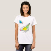 Süße Hühner Aquarell T-Shirt (Vorne ganz)