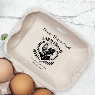 Süße Hühnerfarm Frische Eier Karton Name hinzufüge Gummistempel