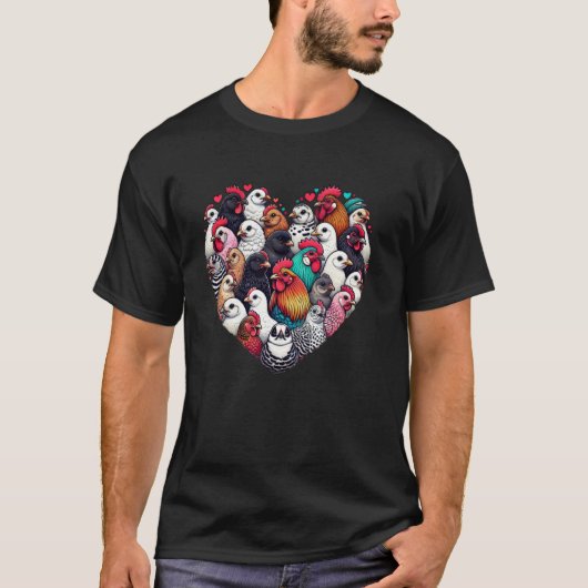 Süße Hühnerherzen Kunst T-Shirt (Vorderseite)