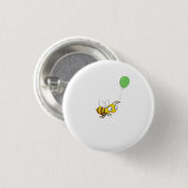 Süße Hummel-Abzeichen, Pin, Knopf mit Luftballon Button (Vorne & Hinten)
