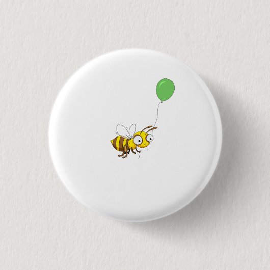 Süße Hummel-Abzeichen, Pin, Knopf mit Luftballon Button (Vorderseite)