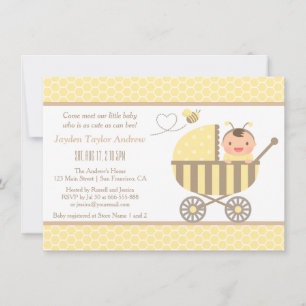 Süße Hummel Kinderwagen Baby Shower Einladungen