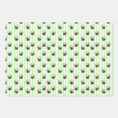 Süße Hummel Nahtloses Muster Geschenkpapier Set (Vorderseite 2)
