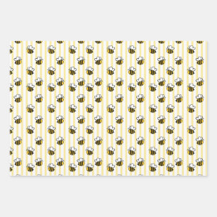Süße Hummel Nahtloses Muster Geschenkpapier Set