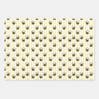 Süße Hummel Nahtloses Muster Geschenkpapier Set