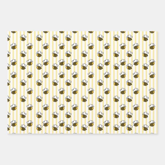 Süße Hummel Nahtloses Muster Geschenkpapier Set (Vorderseite)