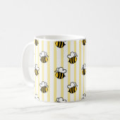 Süße Hummel Nahtloses Muster Kaffeetasse (Vorderseite Links)