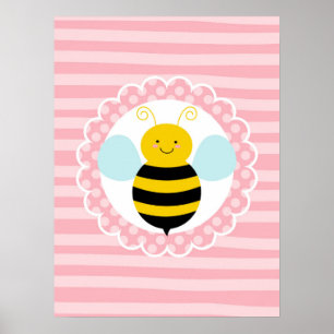 Süße Hummel - Rosa Gelb Poster