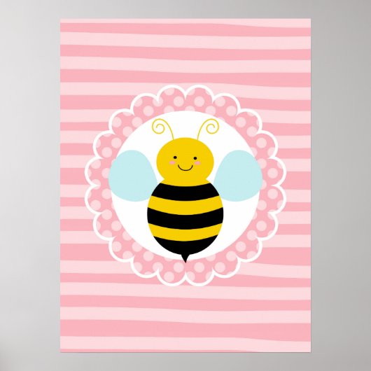 Süße Hummel - Rosa Gelb Poster (Vorne)