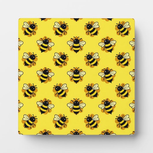 Süße Hummel-Sommer-Muster Fotoplatte (Vorderseite)