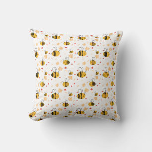 Süße Hummel und Blumen Kissen