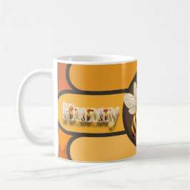"Süße Hummel- und Honigwaben-Keramik-Kaffeetasse" Kaffeetasse