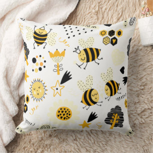 Süße Hummel und Regenbogen-Kinderzimmer  Kissen