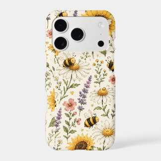 Süße Hummel- und Wildblumenmuster