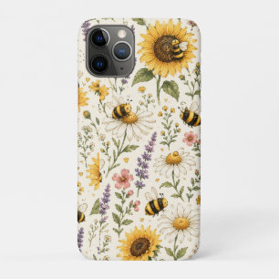 Süße Hummel- und Wildblumenmuster Case-Mate iPhone Hülle