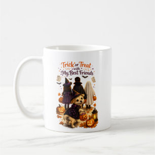 Süße Hund Halloween-Aquarell-Illustration Kaffeetasse