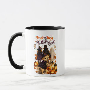 Süße Hund Halloween-Aquarell-Illustration Tasse