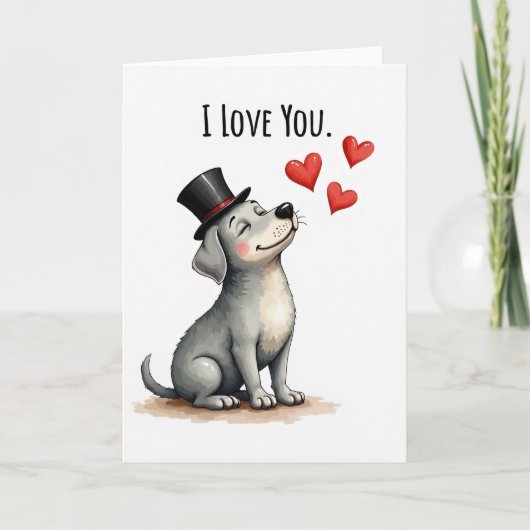 Süße Hund Ich Liebe Dich Karte (Vorderseite)