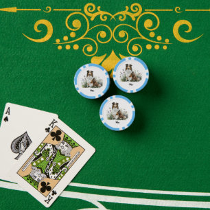 Süße Hund-Illustration - Collie Pokerchips