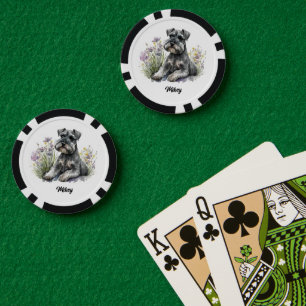 Süße Hund-Illustration - Schnauzer - Pokerchips