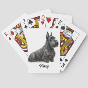 Süße Hund-Illustration - Schottischer Terrier Spielkarten